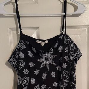 Express Black White Bandana Print Womens Tank Top Size Large L New